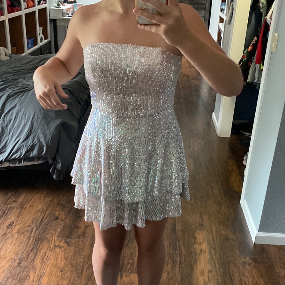 Light Pink B. Darlin Strapless Homecoming Dress, Size 11/12